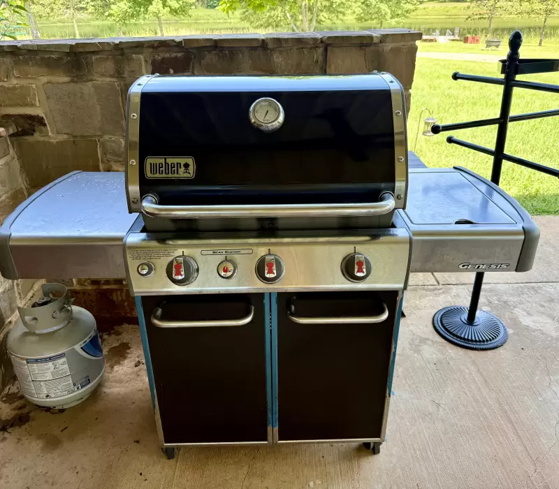 Gas grill with propane provided